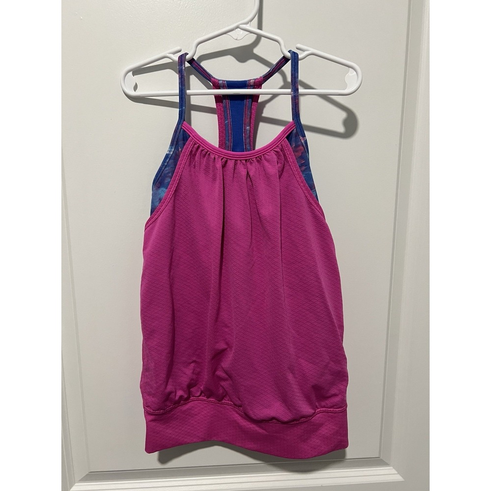 Ivivva By Lululemon Pink Purple Double Dutch Tank Top Size 7 Girls